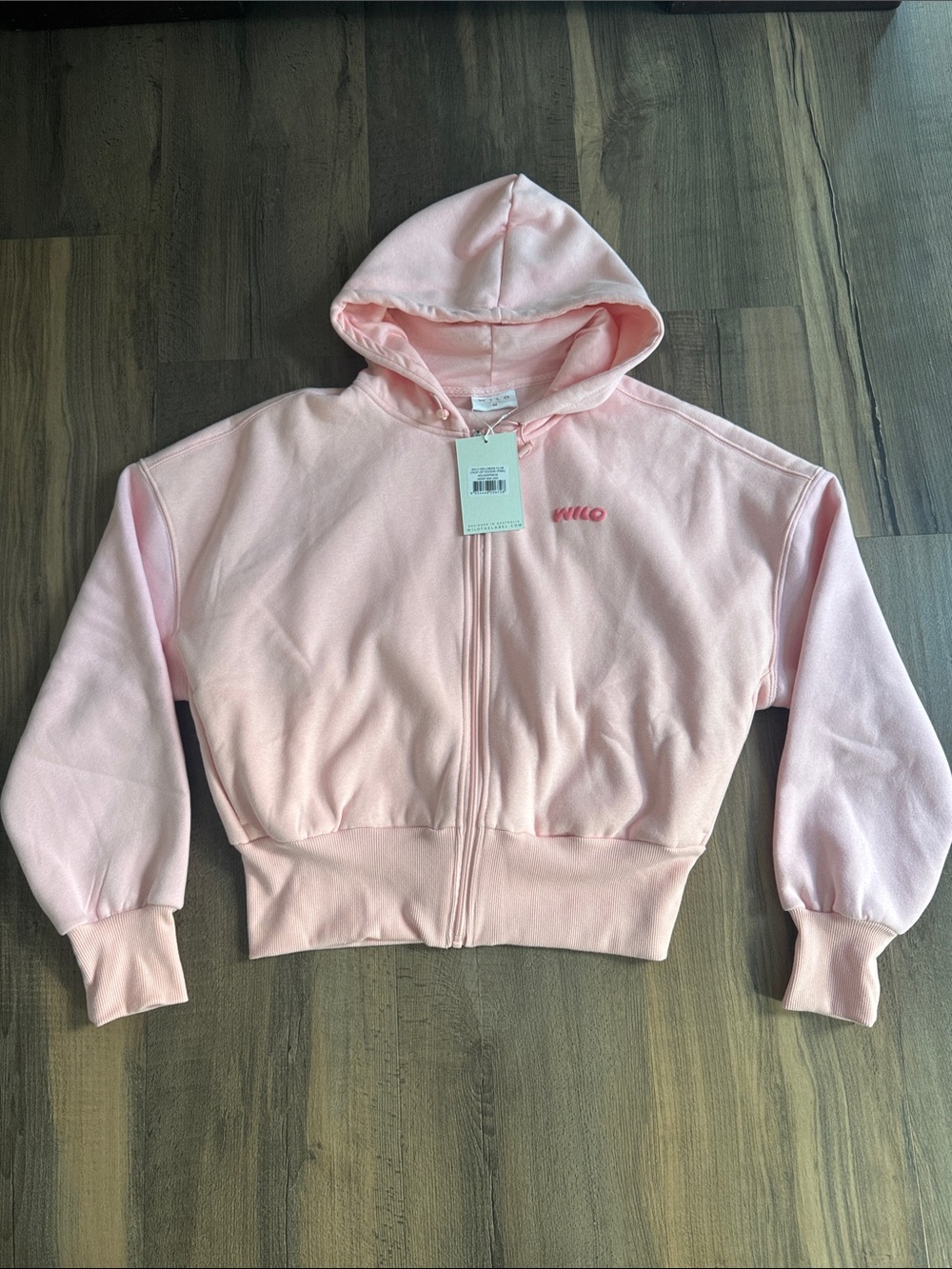 Wilo the Label Pink Wilo Wellness Club crop zip hoodie & shorts set - Picture 2 of 5